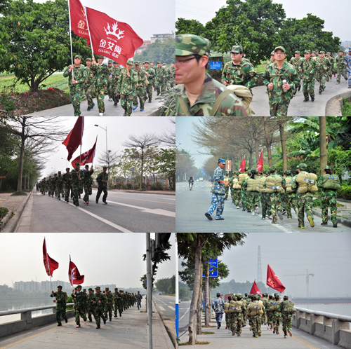 金艾陶在廣州黃埔軍校進(jìn)行軍事拓展特訓(xùn)